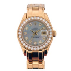 Rolex Lady's Yellow Gold and Diamond Masterpiece Watch Ref 69298