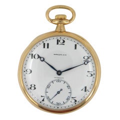 Vintage Patek Philippe Yellow Gold Pocket Watch Made for Tiffany