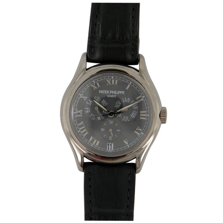 Patek Philippe White Gold Annual Calendar Wristwatch Ref 5035G For Sale