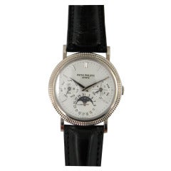 Vintage Patek Philippe White Gold Perpetual Calendar Wristwatch Ref 5039G