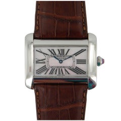 Cartier Stainless Steel Divan Wristwatch