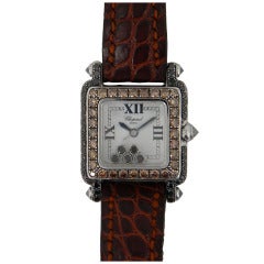 Chopard Lady's White Gold and Diamond Happy Sport Wristwatch