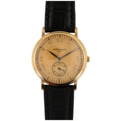 Vintage Patek Philppe Yellow Gold Calatrava Wristwatch Ref 5022J