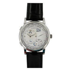 A. Lane & Sohne Platinum Time Zone Wristwatch with Date