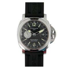 Panerai Stainless Steel PAM 88 Luminor GMT Wristwatch