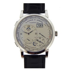 A. Lange & Sohne Platinum Time Zone Wristwatch Ref 116.025
