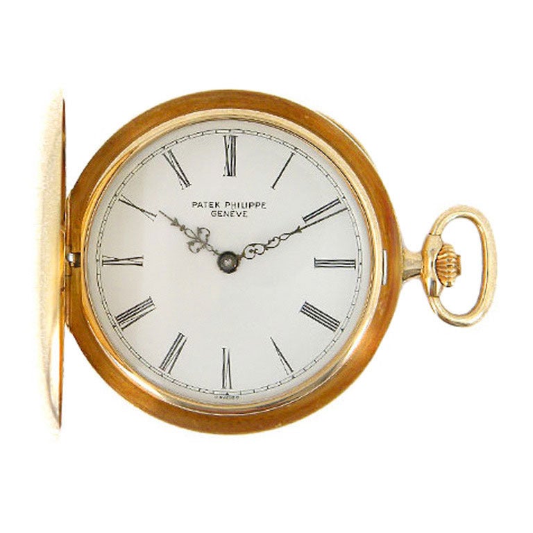 Patek Philippe Yellow Gold Hunting Case Pocket Watch For Sale