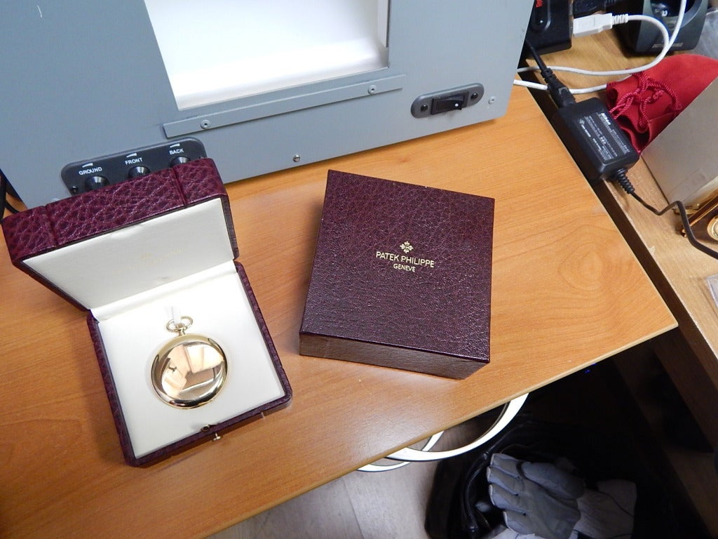 Women's or Men's Patek Philippe Yellow Gold Hunting Case Pocket Watch For Sale