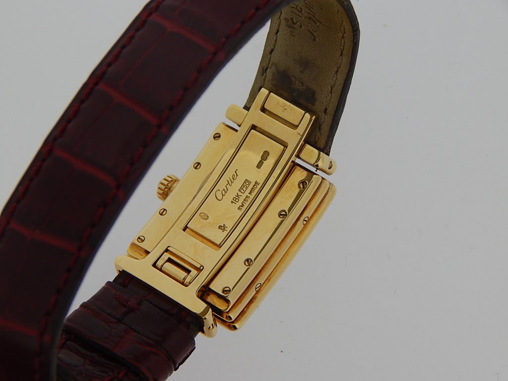 Women's Cartier Lady's Yellow Gold Anniversary Special Edition Biplan Wristwatch For Sale