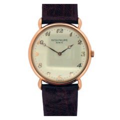 Patek Philippe Rose Gold Wristwatch with Teardrop Lugs Ref 3998