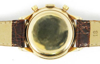 Longines Yellow Gold Chronograph Wristwatch circa 1950s For Sale 5