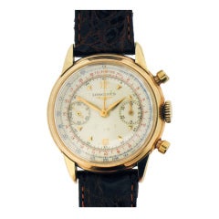 Longines Yellow Gold Chronograph Wristwatch circa 1950s