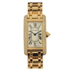 Cartier Lady's Yellow Gold Tank American Wristwatch