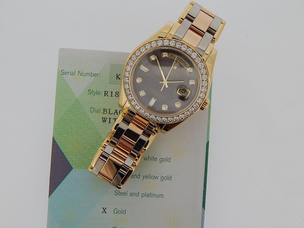 Rolex Tridor Gold Masterpiece Day-Date Wristwatch Ref 18948 2