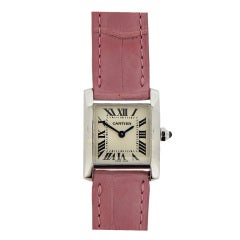 Cartier Lady's White Gold Tank Francaise Wristwatch