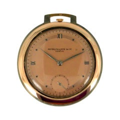 Patek Philippe Rose and White Gold Dress Pocket Watch