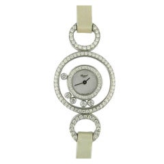 Chopard Lady's White Gold Happy Diamond Wristwatch