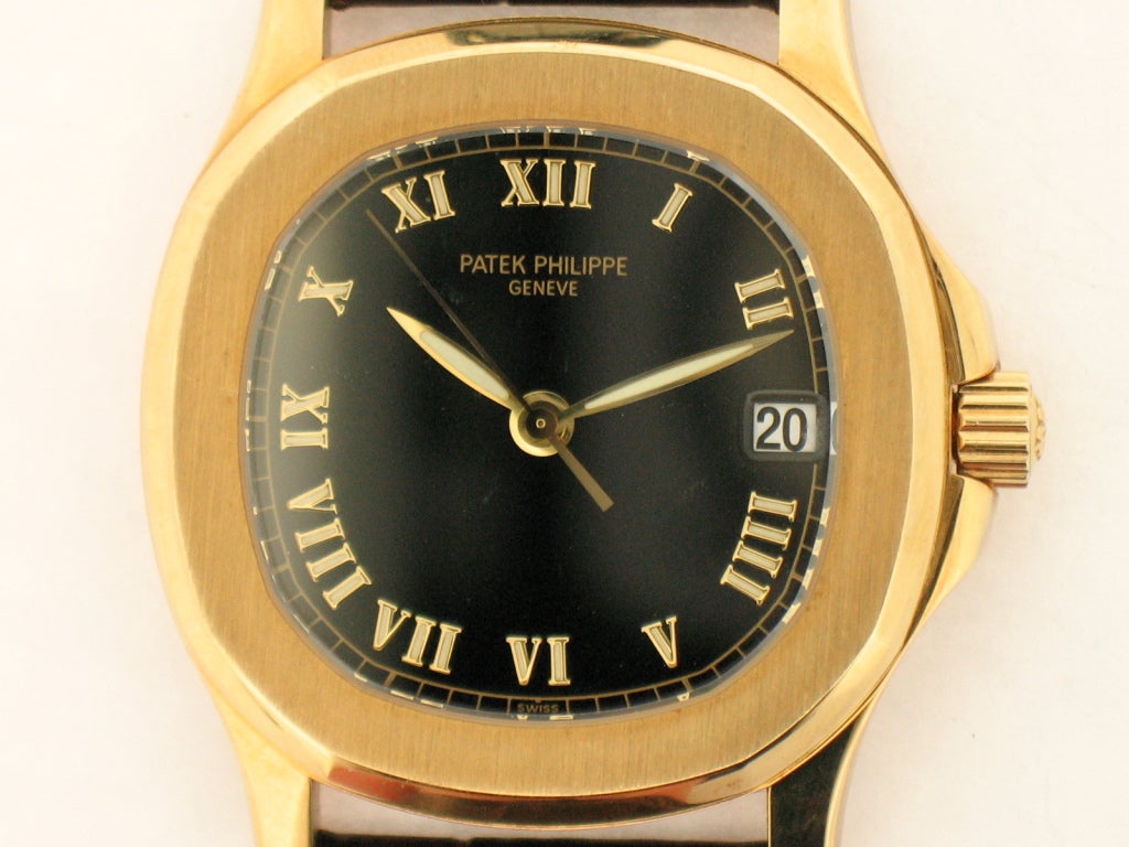 Women's or Men's Patek Philippe Yellow Gold Aqaunaut Wristwatch Ref 5060J