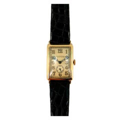 Antique Patek Philippe Yellow Gold Hinged Rectangular Wristwatch