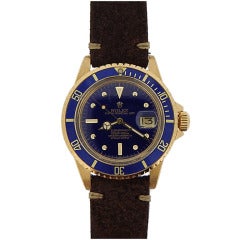 Vintage Rolex Yellow Gold Submariner Wristwatch Ref 1680