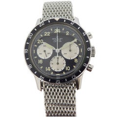 Breitling Stainless Steel Unitime Chronograph Wristwatch with 24-Hour Dial