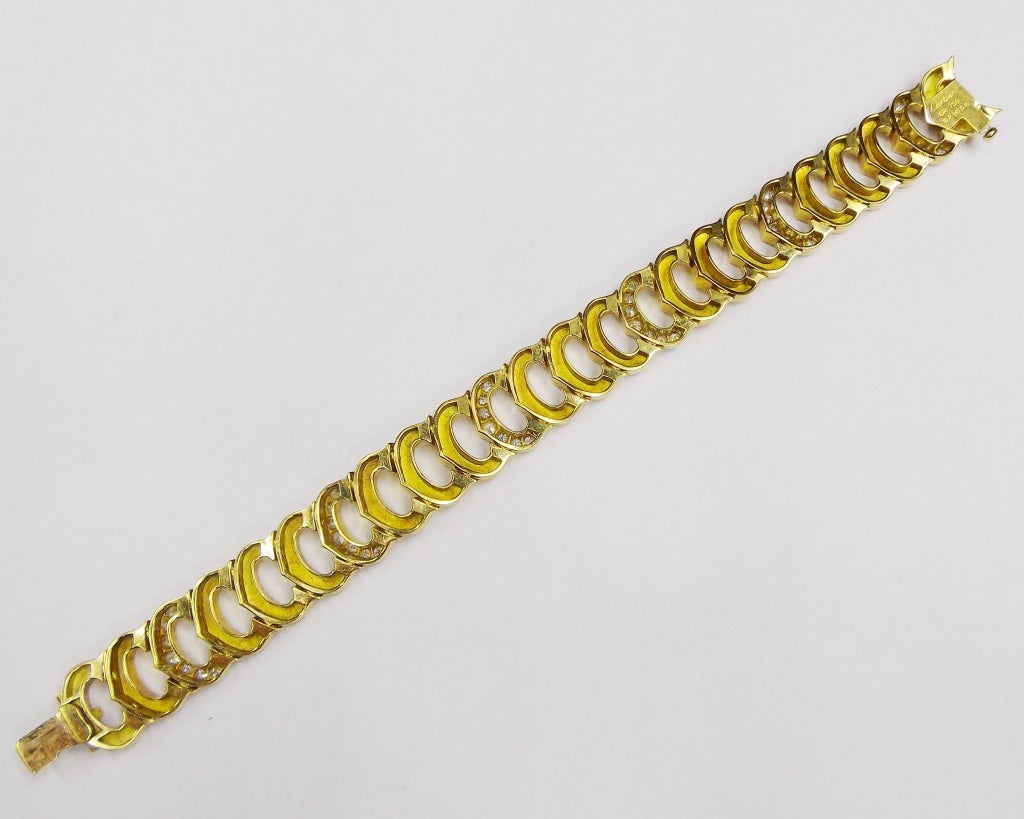 Women's Cartier C De Collection Diamond Yellow Gold Bracelet