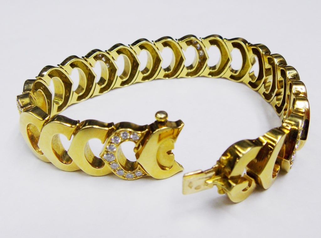 Cartier C De Collection Diamond Yellow Gold Bracelet 3