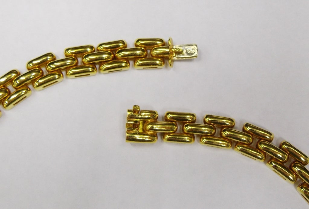 CARTIER Diamond Yellow Gold Maillon Panthere Link Necklace 16