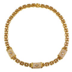 Cartier Diamond Maillon Panthere Yellow Gold Link Necklace