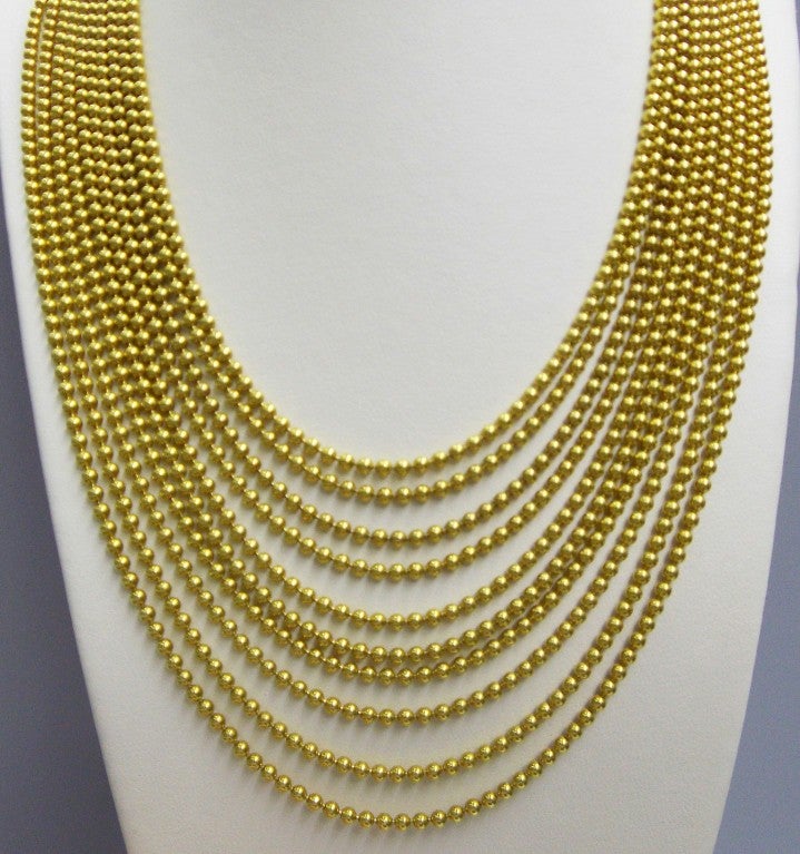 Cartier Yellow Gold DRAPERIE Beaded Bracelet and Necklace Set In Excellent Condition In New York , NY