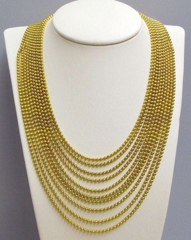 Women's Cartier Yellow Gold DRAPERIE Beaded Bracelet and Necklace Set