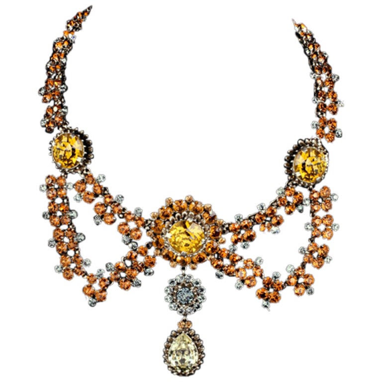 Roger Scemama crystal pendant necklace For Sale