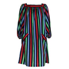 YVES SAINT LAURENT Cotton Striped Summer Dress