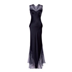 Vintage KARL LAGERFELD Silk & Tulle Evening Dress 10