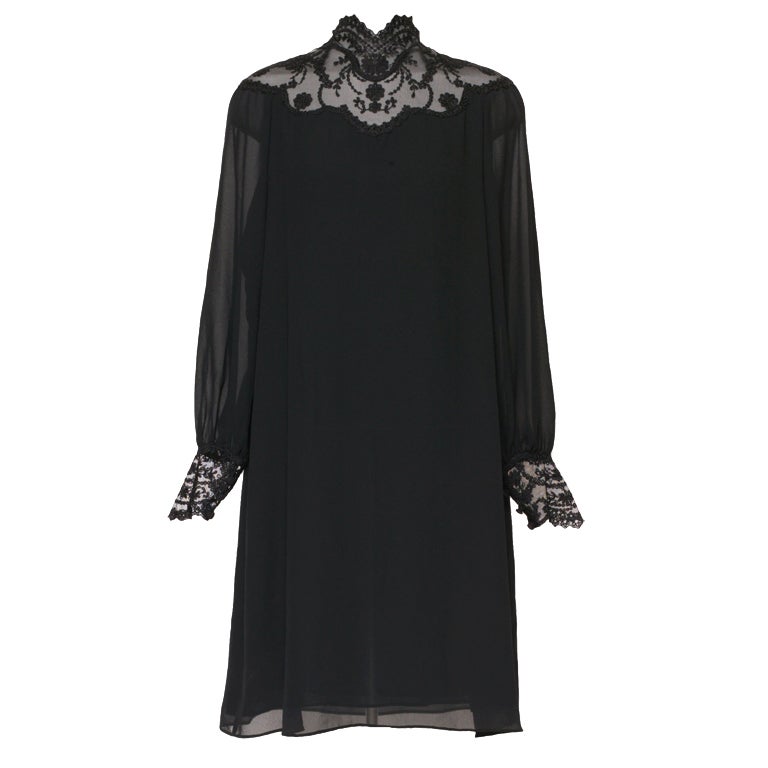 GIORGIO SANT'ANGELO Vintage Silk and Lace dress For Sale at 1stdibs