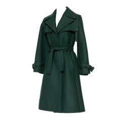 Vintage 70's TED LAPIDUS Hunter Green Wool Coat