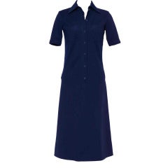 Vintage 60's YVES ST LAURENT Navy Blue Shirtdress