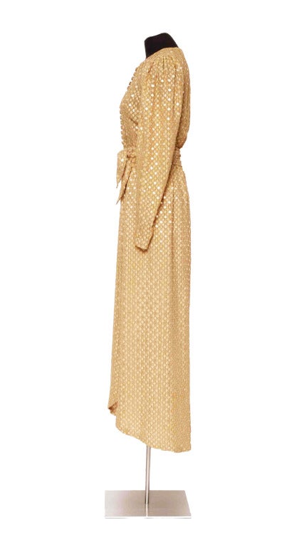 Gold LANVIN 80's gold silk dress