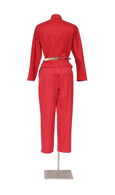 Women's Early GIANNI VERSACE Red Suit With Original Belt