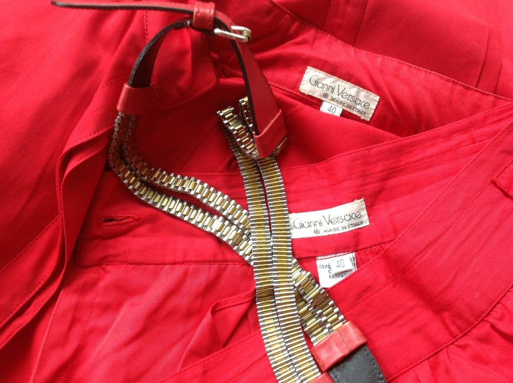 Early GIANNI VERSACE Red Suit With Original Belt 2