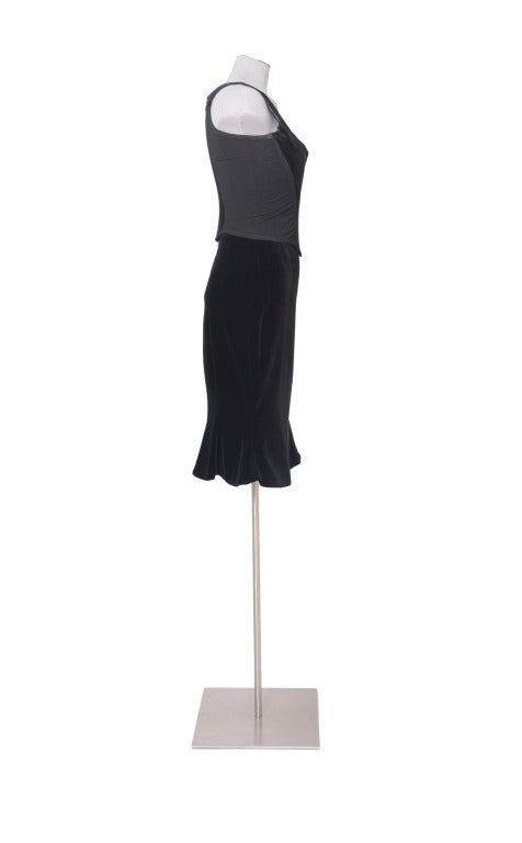 Vintage VIVIENNE WESTWOOD Samt-Anzug & passendes Korsett Damen
