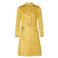 60's MISS DIOR gold brocade dress