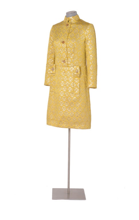 60's MISS DIOR gold brocade dress