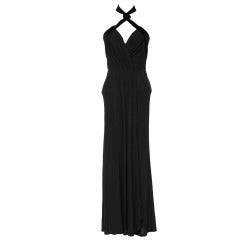 1990's Thierry Mugler Velvet Trimmed Silk Jersey Gown 7
