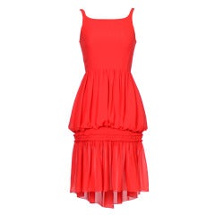 CHANEL by Karl Lagerfeld Vintage 90's Scarlet Chiffon Dress 5