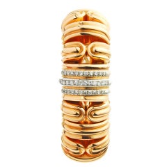 Omega Damen-Armbanduhr aus Gelbgold und Diamanten