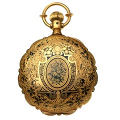 Waltham Gold and Enamel Hunting Case Pocket Watch