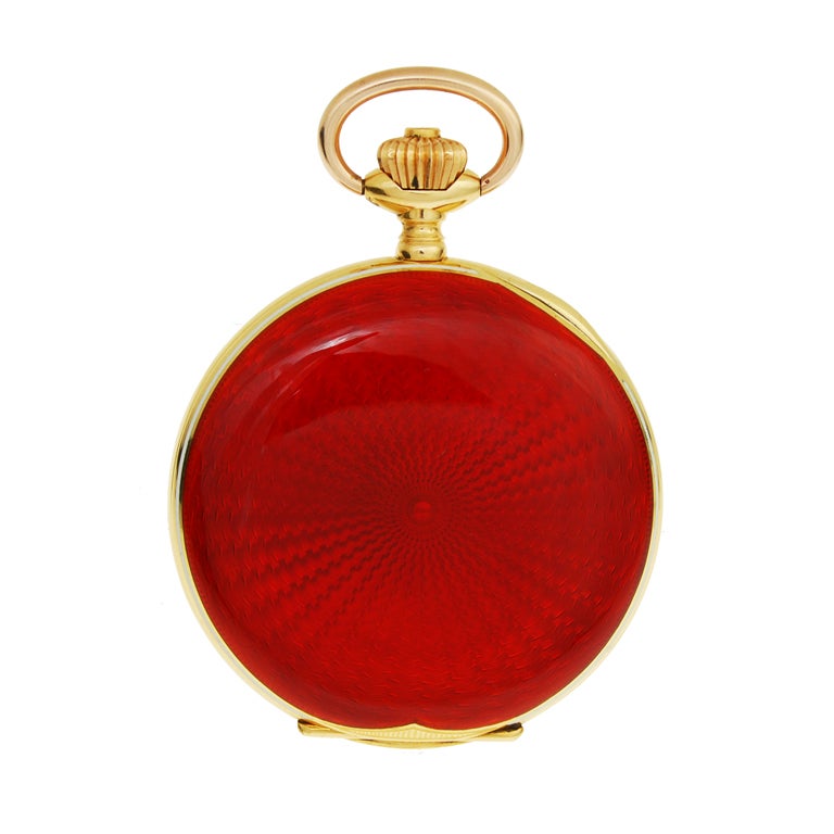 Victorian Yellow Gold, Enamel and Diamond Pocket Watch For Sale