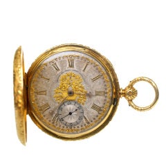 Antique J.R. Losada Yellow Gold Hunting Cased Pocket Watch
