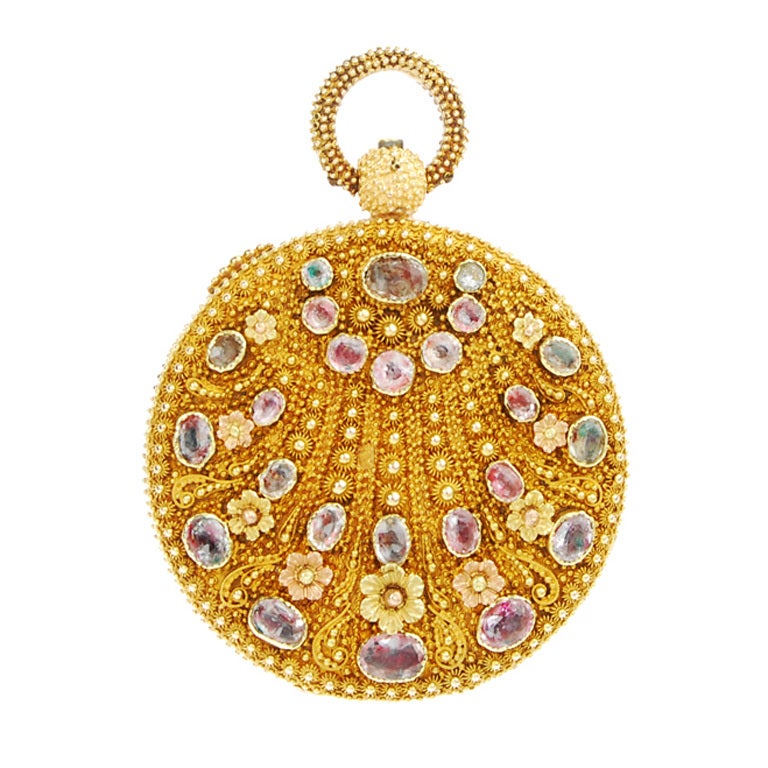 Le Roy & Fils Gold and Gem-Set Pocket Watch For Sale